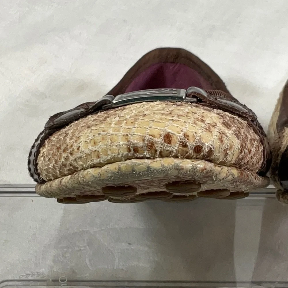 Sperry Snake Skin Leather Flat, Size 8
